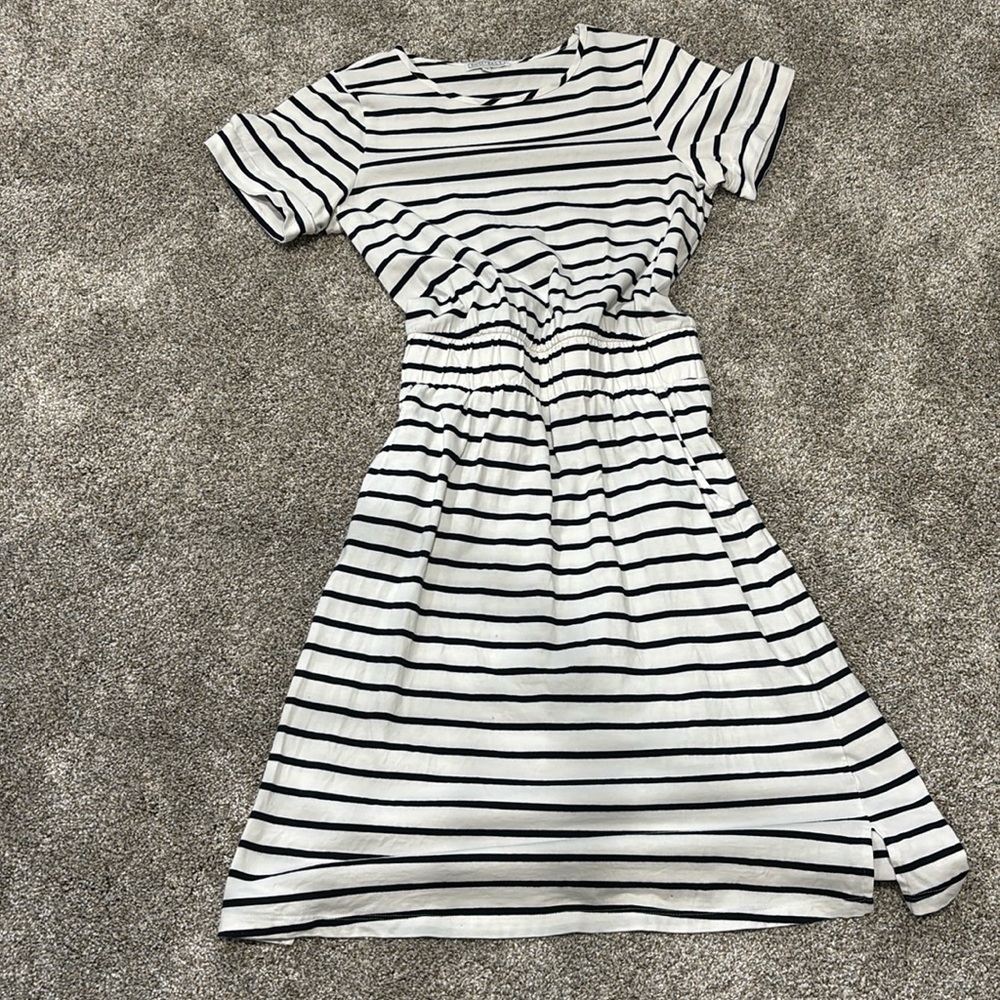 Sweet Salt striped navy blue and white dress with pockets